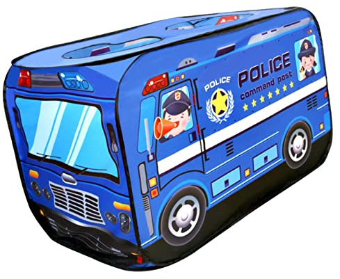 QSTDGVPW Großes Faltbares Spielhaus, Spielhauszelte, Spielzeug für Drinnen Und Draußen, Polizei Auto, 114x73x73cm