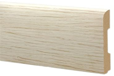 Battiscopa BC Spazzolato in POLIMERI EqualWood HI-TEC 68x10mm Bianco, Alluminio ecc. ROVERE SBIANCATO