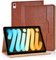 Vkooer Case for iPad Mini 7 (A17 Pro) 2024 7th Generation/Mini 6 2021 (6th Generation, 8.3-inch) PU Leather Folio Flip Cover Multi-Angle Viewing Smart Stand Cover with Pocket Auto Wake/Sleep - Brown