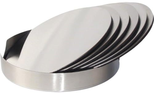 Muteitt sous-Verres Ronds en Acier Inoxydable avec Support, Ensemble De sous-Verres en Métal, Tapis De Tasse, Décor pour Table À Manger De Cuisine De Restaurant