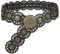 JasGood Breite Scheibengürtel für Damen Leder Aushöhlen Runde Gürtel Western Cowgirl Gürtel Damen Concho Vintage Boho Disc Ledergürtel Verstellbare Taillengürtel für Kleider,Schwarz,105cm