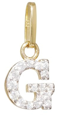 NKlaus Kettenanhänger Buchstabe G 333er Gelbgold 8 Karat mit Zirkonia