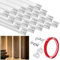 YOUNTHYE 20Pack Led Aluminum Profile, 20x30cm /19.7ft LED Profile Diffuser with Milky White Cover, V-Shape LED Channel with Adhesive Tape, End Caps and Mounting Clips
