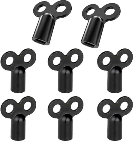 HSLPSM 8x Heizungsentlüftungsschlüssel Schwarz, Entlüfterschlüssel zum Entlüften, für Alle Heizkörper Entlüftungsschlüssel, Mindert Geräusche, ROBUST & STABIL, Heizkosten sparen/senken Entlüftungss