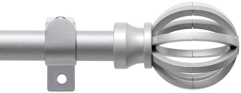 PadPure Gardinenstange Silber 76-280cm Verstellbaren - Edelstahl Vorhangstange mit Verstellbarer Länge & Rundloch-Zierkopf für Schlafzimmer, Wohnzimmer, Küche, Balkon