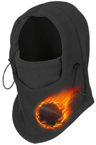 Neck Gaiter Neck Warmer Snood Ski Scarf Windproof Thermal Fleece Face Mask for Winter – Unisex Black Motorcycle Neck Tube, Ski Masks for Men & Women, Cycling Running Hiking Balaclava Cold Weather Gear
