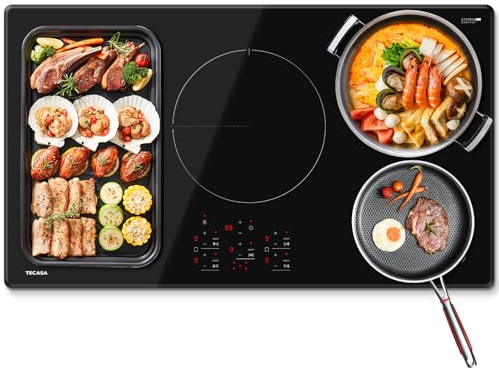 36 Inch Induction Cooktop 10800W, TECASA Built-in Electric Stove with 5 Boost Burners, Compatible with Magnetic Cookwares, Timer & Child Safety Lock, 9 Power Levels