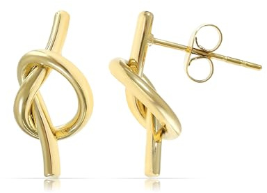 Made by Nami Set Knoten Ohrstecker Gold oder Silber Ohrringe Damen aus Chirurgischem Edelstahl Schmuck Damen Hypoallergen Wasserfester Schmuck (Gold)