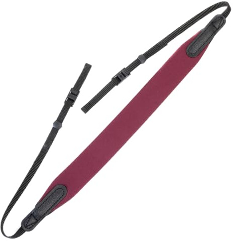 OP/TECH USA E-Z Comfort Neoprene Neck Strap - Lightweight, Padded, Adjustable Strap for DSLR, Mirrorless & Binoculars (Cabernet) - Made in USA