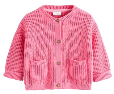 NEXT Baby Mädchen Standard Strickjacke mit Knopfverschluss Smile Pink Smile 80-86