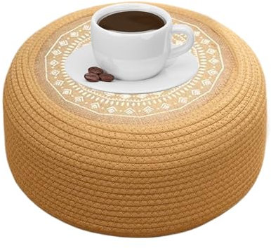 Générique Coussin De Sol Tatami | Tressé Main en Paille Ouatiné Et Respirant | Tabouret De Méditation Style Tatami pour Zen, Yoga Et Décoration Maison