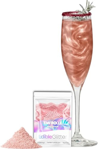 Twinkle my Drink® 5g Edible Glitter for Drinks & Cake Decoration (Rose Gold)