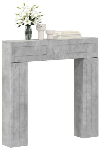vidaXL Kaminumrandung Betongrau 102 x 18 x 100,5 cm Holzwerkstoff