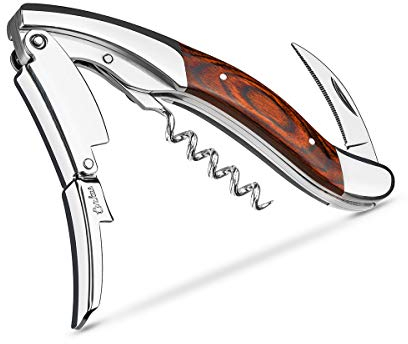 CORKAS Tire Bouchon Professionnel, Couteaux de Sommelier, Tire-Bouchon avec Coupe-Capsule, Ouvre Bouteille en Acier Inoxydable