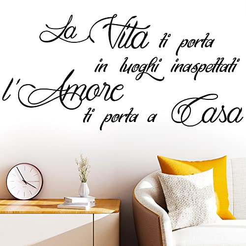 STICKER DESIGN Scritte adesive per pareti, Adesivi Murali con Frasi d’amore, Adesivo muro decorativo con Frase Adesiva per Decorazioni Pareti, Salone, Cucina e Camera, 3 dimensioni personalizzabili