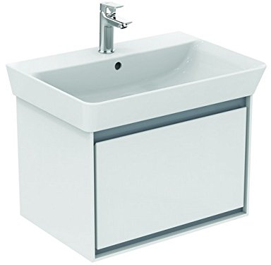 Ideal Standard Waschtischunterschrank Connect air, 585x412x400mm, Weiß gl.und hellgrau matt, E0847KN