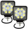 Auxtings 2 Stück 10,2 cm 27W Spot LED Arbeitsleuchte Bar Off Road Trucks SUV Fahren Nebel Lichter, quadratisch,DC 12V 24V