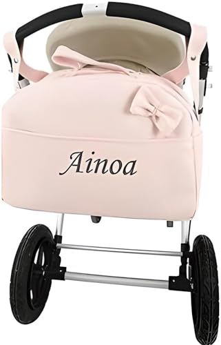 Danielstore - Bolso Maternidad Personalizado | Organizador Pañales | Asa Colgar al Hombro | Compatible Carrito Bebe | Fácil Limpieza, Rosa, 1 Unidad, Polipiel