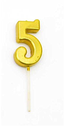 Gifts 4 All Occasions Limited Shatchi Gold 5 Number Candle Birthday Anniversary Party Cake Decorations Topper