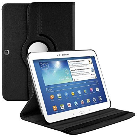 Todobarato24h Funda Compatible con Samsung Galaxy Tab 3 10.1 P5200/P5210 Negra Tablet GIRATORIA 360º