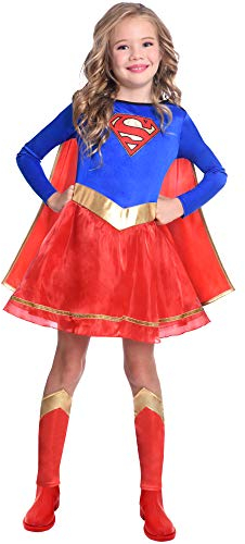 (PKT) (9906074) Girls Classic Warner Bros Supergirl Child Kids Fancy Dress Costume (6-8 Years)