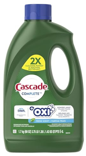 Cascade Complete +Oxi Gel Detergente Lavaplatos, Aroma Fresco, 60 fl oz
