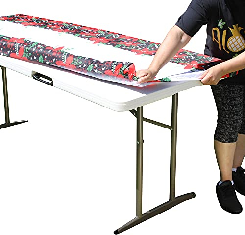 TableCloth PLUS Winter-Tischdecke aus Polyester, maschinenwaschbar, elastisch, 183 cm