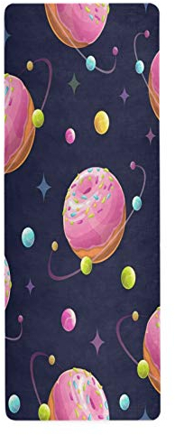 RELEESSS Cartoon-Donut-Reise-Yogamatte, rutschfest, leicht, faltbar, f¨¹r Yoga, Pilates, Gymnastik, Boden¨¹bungen