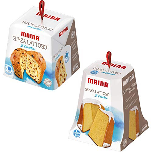 SET PANDORO + PANETTONE MAINA CLASSICO SENZA LATTOSIO 750 GR NATALE LACTOSE FREE