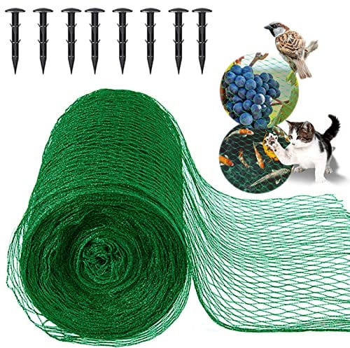 4m x 5m Vogelnetz Vogelschutznetz engmaschig (15x15mm) Robust, witterungs- & UV-beständig grün, Kirschbaum Netz feinmaschig Laubnetz Teichnetz Obstbaumnetz Taubennetz Gartennetz Balkon Netz