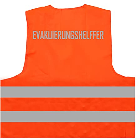 Mister Warnwesto Warnweste - Signalweste - EVAKUIERUNGSHELFER - Warnweste mit reflektierendem Aufdruck ID: 526