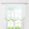 Delien Voile Gardinenschals 1 Stück Transparenter Einfarbige Vorhang mit Satinband Fensterschals Gardine mit Gewellter Saum mit Kräuselband BxH 600x120cm,Grün
