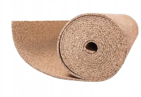 Rouleau de liège au mètre - Dimensions : 1m x 10m - Surface (10m²) - Epaisseur de 2mm à 10mm. Isolation acoustique des sols et des murs. Liège de la plus haute qualité (6 mm)