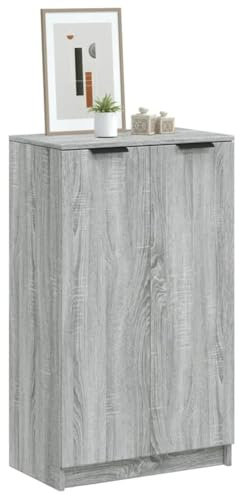 Shoe Cabinet Grey Sonoma 59x35x100 cm Engineered Wood