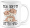 Taza de nutria dulce amor taza de café para pareja, regalo novia, idea de regalo para novio, taza de café, taza de café con texto Love relationship Matrimonio gracioso humor broma (blanco/blanco)