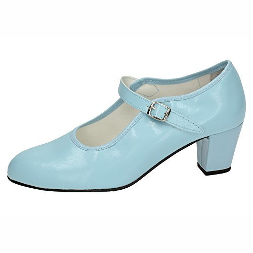 PASOS DE BAILE 15 SEVILLANAS FLAMENCOS BAMBINA Scarpe TACCO, azzurro, 41 EU