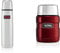 Thermos 184137 Light and Compact Flask, Stainless Steel, 1.0 L & 184807 Stainless King Food Flask, Cranberry Red, 0.47 L