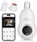 VEEZOOM 2K 4MP Light Bulb Security Camera, 2.4G WiFi Indoor Bulb Camera Wireless with Human/Motion Alarm, Full-Color Night Vision, 2-Way Audio D1