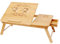 Lap Desk - Scrivania per computer portatile da letto, in bambù, con angolo regolabile in altezza, pieghevole, con slot per tablet