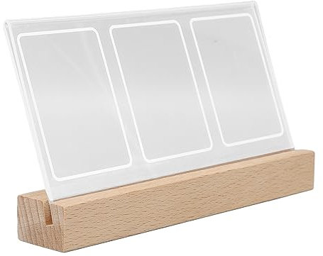 Bilderrahmen, Leuchtender Acryl-Fotorahmen mit Massivholzsockel, Schreibtisch-Bilderrahmen für das Büro, für 3 3-Zoll-Fotos