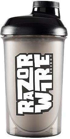 RAZOR WIRE ENERGY Retro Shaker Bottle, 500ml Protein Shaker Dishwasher, Microwave and Freezer Safe - Recon