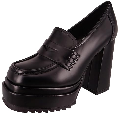 Buffalo Damen Klassische Pumps May W Loafer Vegan 1291465 Schwarz, Groesse:39 EU