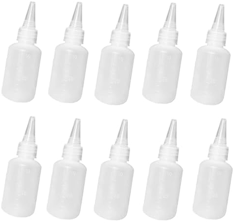 ZISHAN 10 Pcs Mini Sauce Bottles - 50ML Squeeze Dispensing Containers for Sauce, Lotion, Diy Crafts