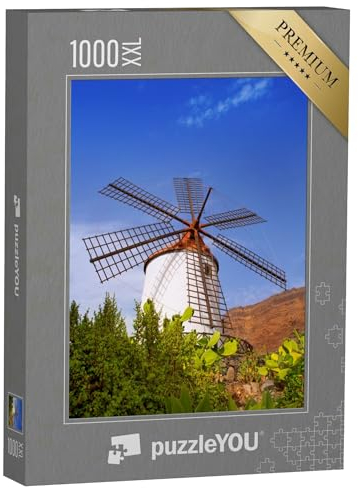 Puzzle 1000 Teile XXL „Windmühle EL Molino de Mogan auf Gran Canaria“ – aus der Puzzle-Kollektion Spanien