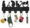 MAYJOYDIY Love Cat Key Holder for Wall Wooden Cat Animal Key Hooks 30×13.8cm 5 Alloy Hooks 4 Cats Key Rack for Gift Front Door Entryway Hallway Office Wall Organizer Art Decor