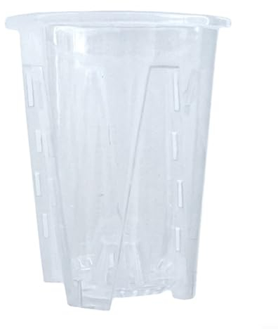 Macetas transparentes de plástico transparente con agujeros de drenaje para orquídeas, suculentas, plantas de interior, exteriores, balcón, escritorio de oficina (16 cm)