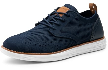 Bruno Marc Zapatos de Cordones Transpirables Zapatios de Vestir Oxfords Clásico Formales Derby para Hombre Verano con Plantilla Acolchada Comoda,Size 43.5,Armada,SBOX2406M