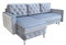 Ares Meble Ecksofa mit Schlaffunktion 227x144 cm - Ottomane Sofa L Form - L Couch 3 Sitzer - Schlafcouch mit Bettkasten - Samt Sofa Glamour - Chesterfield Sofas Ausziehbar - Weiße Beine - Grau
