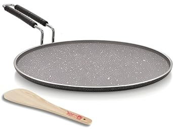 STL 30cm Non-Stick Flat Multi Tawa | Gas Cookware | 6-Layer Coating for Ultimate Cooking Ease | Flat pan with Free Wooden Spatula