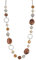 FULU AUTUMN Collier de Perles Long en Argent - Collier Boheme avec des Cristaux et des Perles en Pierre Naturelle Bijoux Fantaisie - Belle Idée de Cadeau de Fête Des Mères(Brown)